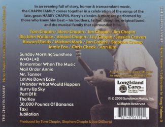 Harry Chapin: A Celebration In Song Back Cover